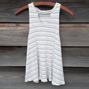 Entro Medium Grey and tan stripped knit Tank